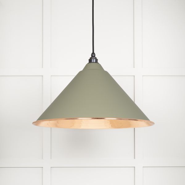 From the Anvil Hammered Copper Hockley Pendant in Tump