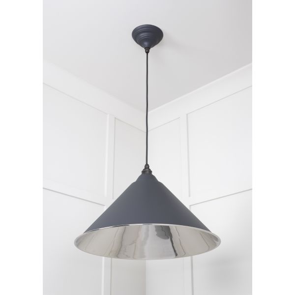 From the Anvil Smooth Nickel Hockley Pendant in Slate