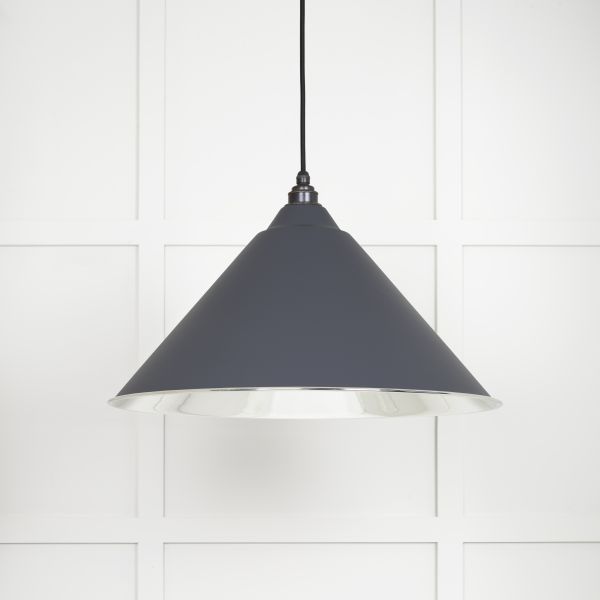 From the Anvil Smooth Nickel Hockley Pendant in Slate