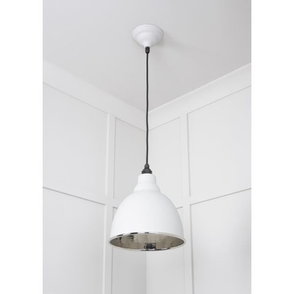 From the Anvil Hammered Nickel Brindley Pendant in Flock