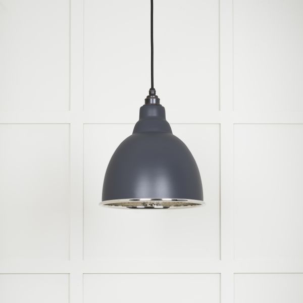 From the Anvil Hammered Nickel Brindley Pendant in Slate