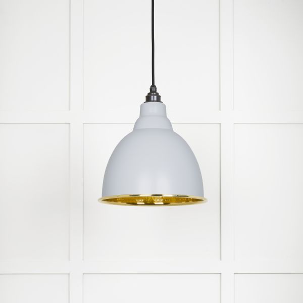 From the Anvil Hammered Brass Brindley Pendant in Birch