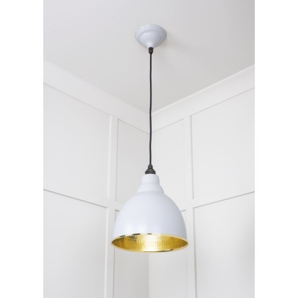 From the Anvil Hammered Brass Brindley Pendant in Birch