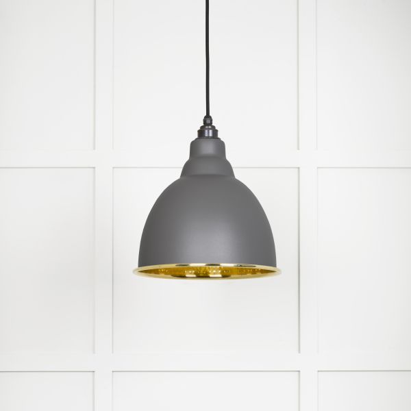 From the Anvil Hammered Brass Brindley Pendant in Bluff