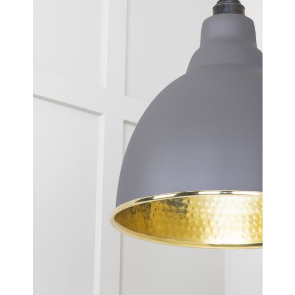From the Anvil Hammered Brass Brindley Pendant in Bluff