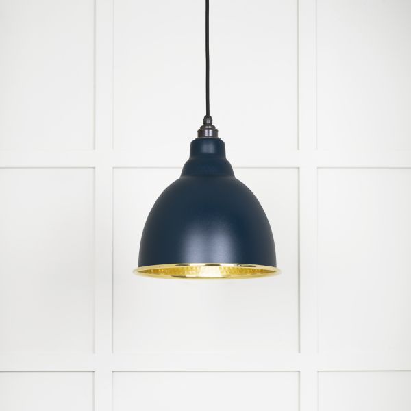 From the Anvil Hammered Brass Brindley Pendant in Dusk