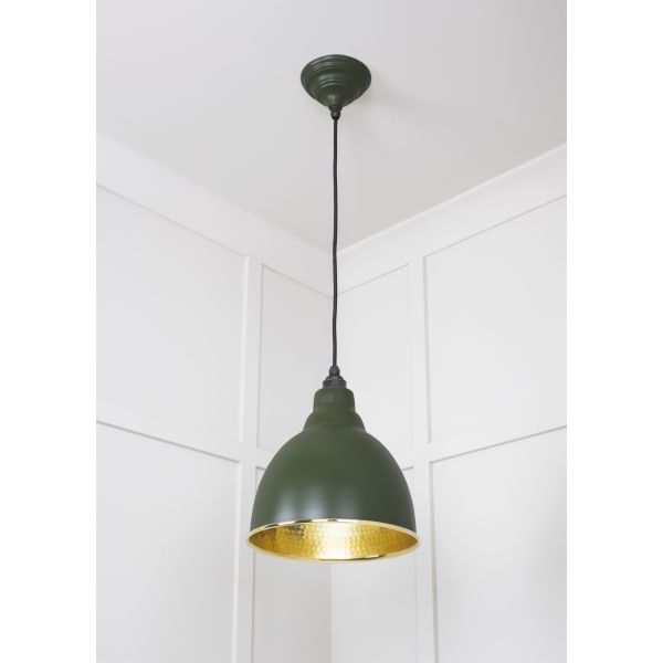From the Anvil Hammered Brass Brindley Pendant in Heath