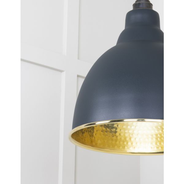 From the Anvil Hammered Brass Brindley Pendant in Soot