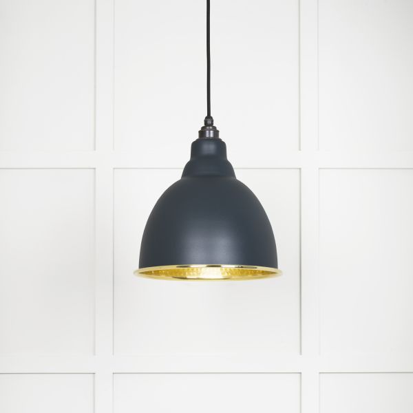 From the Anvil Hammered Brass Brindley Pendant in Soot