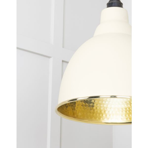 From the Anvil Hammered Brass Brindley Pendant in Teasel