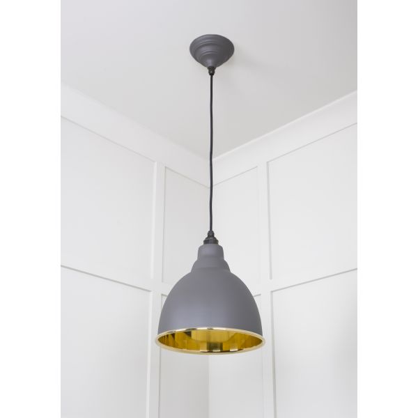 From the Anvil Smooth Brass Brindley Pendant in Bluff