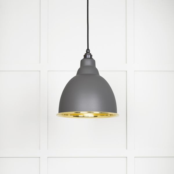 From the Anvil Smooth Brass Brindley Pendant in Bluff