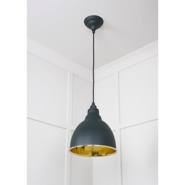 From the Anvil Smooth Brass Brindley Pendant in Dingle