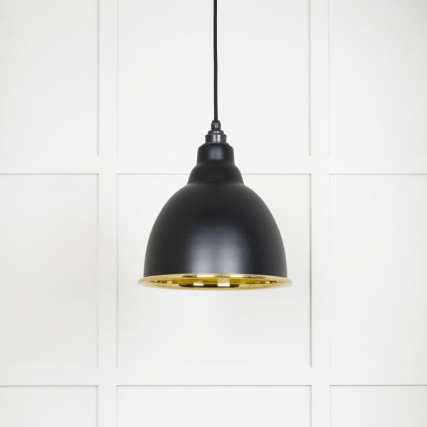 From the Anvil Smooth Brass Brindley Pendant in Elan Black