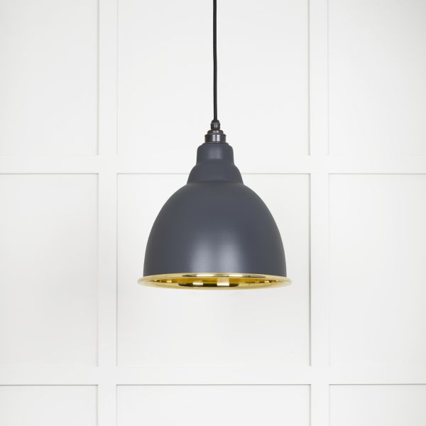 From the Anvil Smooth Brass Brindley Pendant in Slate