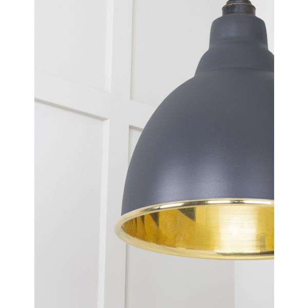 From the Anvil Smooth Brass Brindley Pendant in Slate