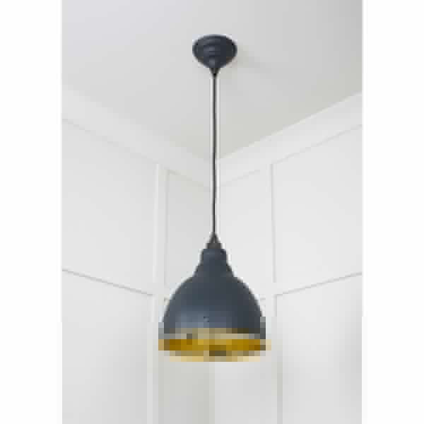 From the Anvil Smooth Brass Brindley Pendant in Soot
