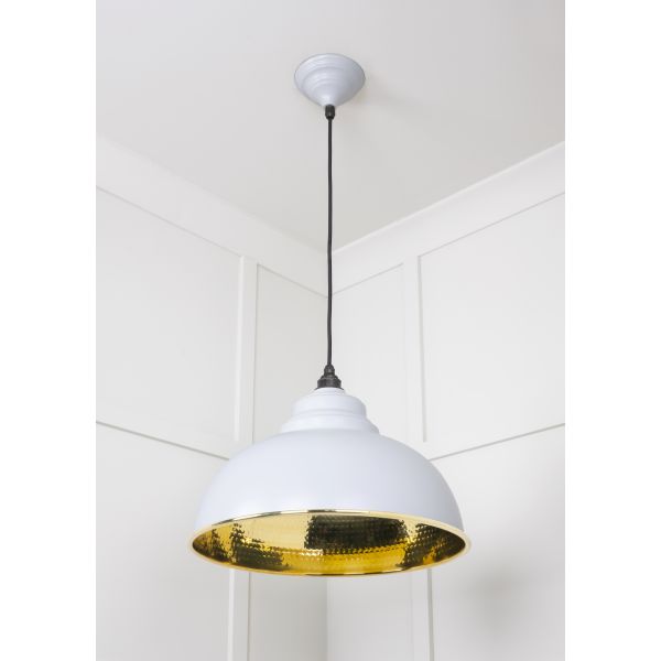 From the Anvil Hammered Brass Harborne Pendant in Birch