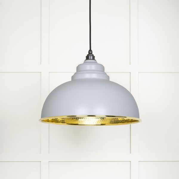From the Anvil Hammered Brass Harborne Pendant in Birch