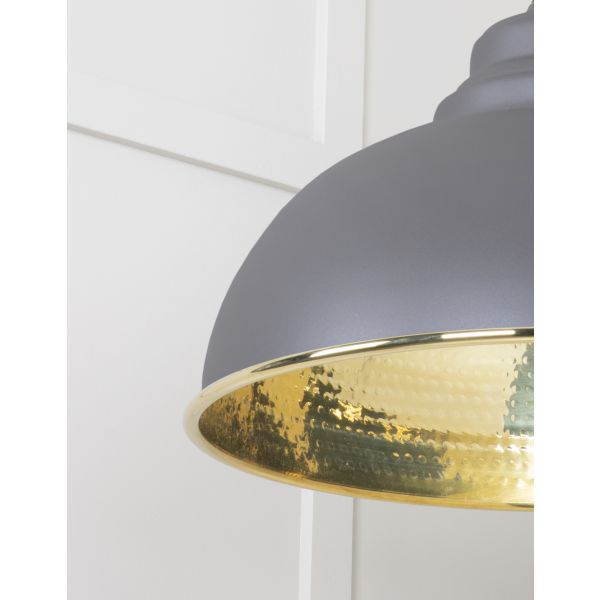 From the Anvil Hammered Brass Harborne Pendant in Bluff