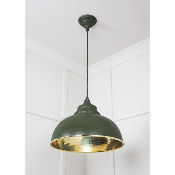 From the Anvil Hammered Brass Harborne Pendant in Heath