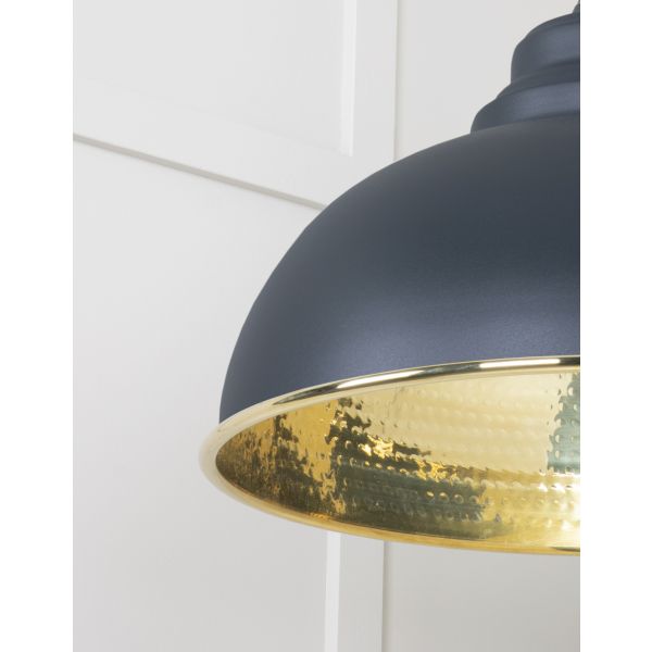 From the Anvil Hammered Brass Harborne Pendant in Soot