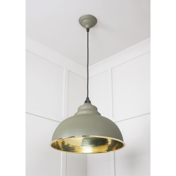 From the Anvil Hammered Brass Harborne Pendant in Tump