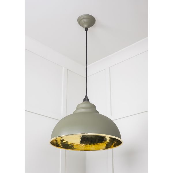 From the Anvil Hammered Brass Harborne Pendant in Tump