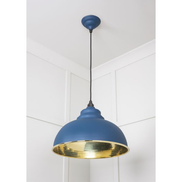 From the Anvil Hammered Brass Harborne Pendant in Upstream