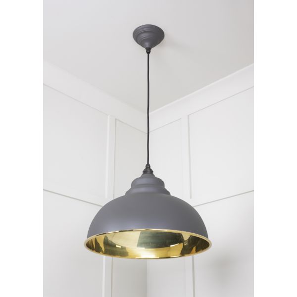 From the Anvil Smooth Brass Harborne Pendant in Bluff