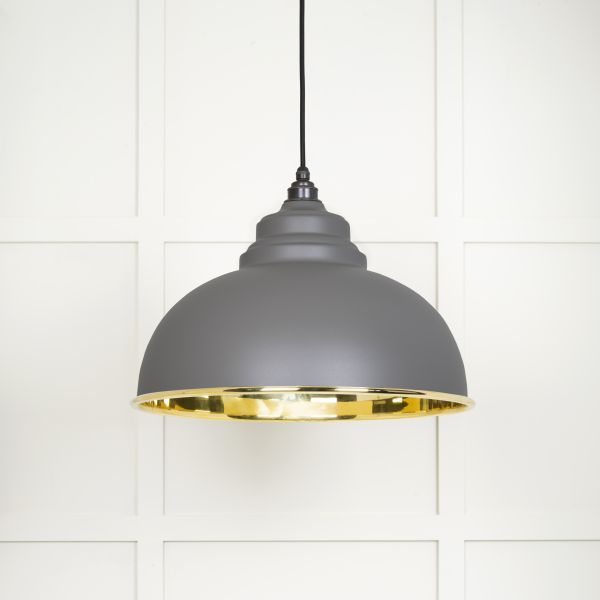 From the Anvil Smooth Brass Harborne Pendant in Bluff