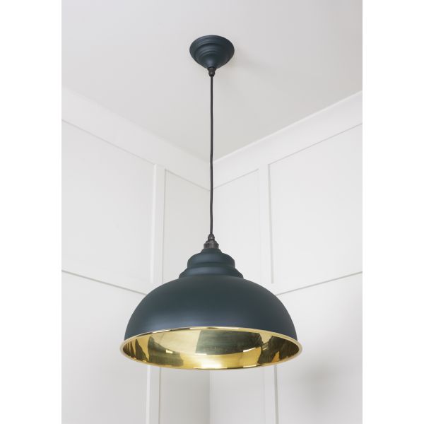 From the Anvil Smooth Brass Harborne Pendant in Dingle