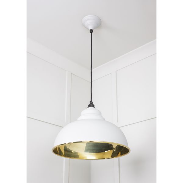 From the Anvil Smooth Brass Harborne Pendant in Flock