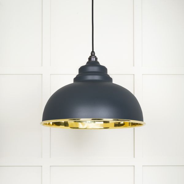 From the Anvil Smooth Brass Harborne Pendant in Soot