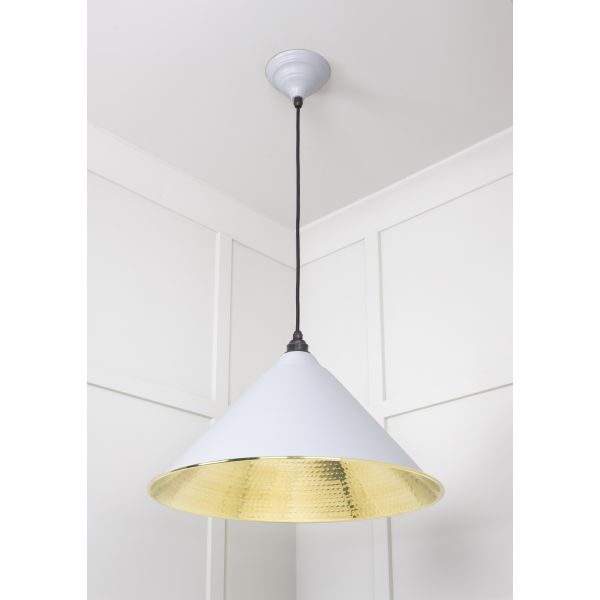From the Anvil Hammered Brass Hockley Pendant in Birch