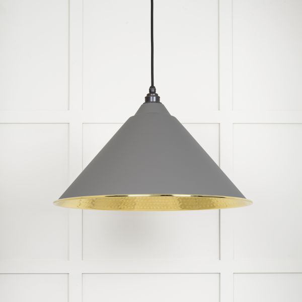 From the Anvil Hammered Brass Hockley Pendant in Bluff