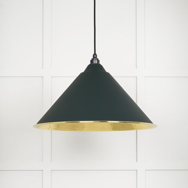 From the Anvil Hammered Brass Hockley Pendant in Dingle