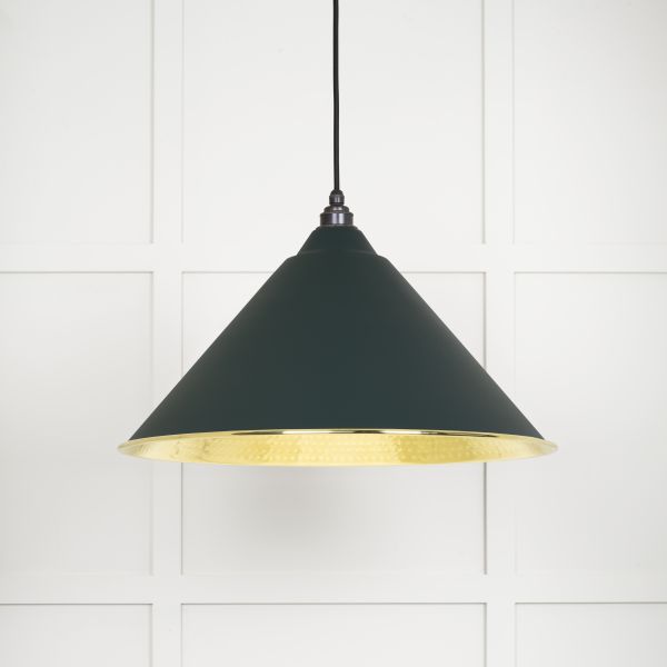 From the Anvil Hammered Brass Hockley Pendant in Dingle