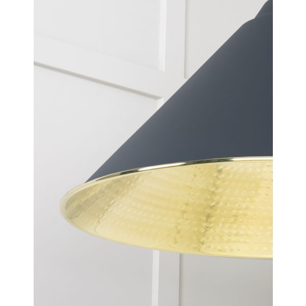 From the Anvil Hammered Brass Hockley Pendant in Soot