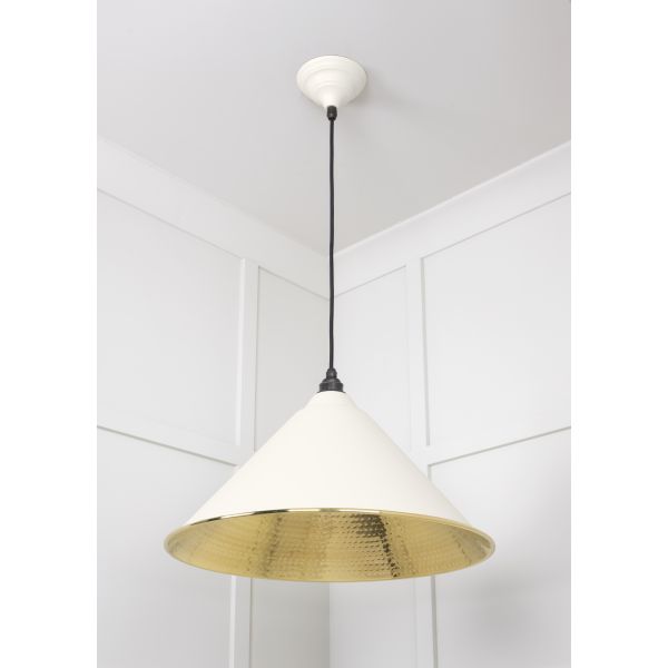 From the Anvil Hammered Brass Hockley Pendant in Teasel