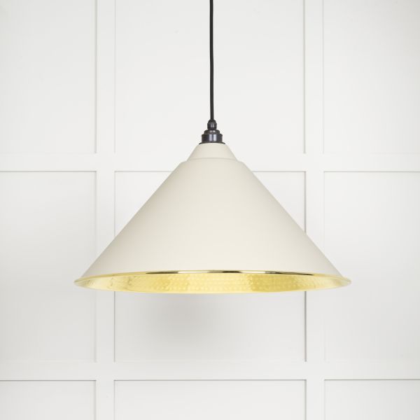 From the Anvil Hammered Brass Hockley Pendant in Teasel