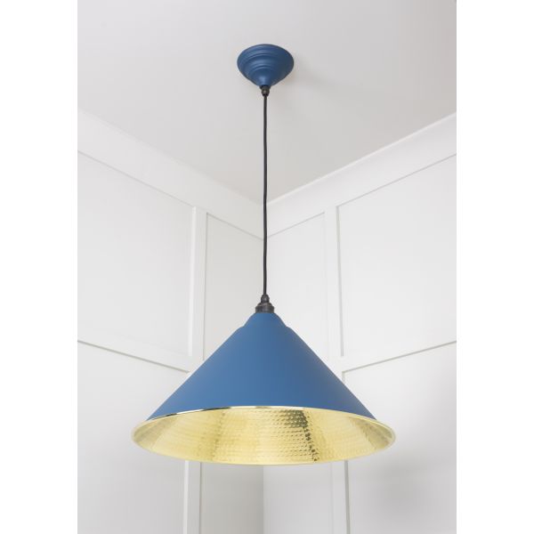 From the Anvil Hammered Brass Hockley Pendant in Upstream