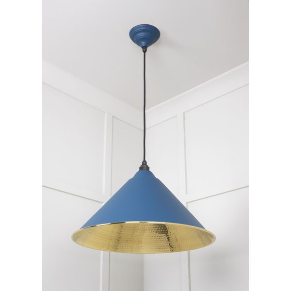 From the Anvil Hammered Brass Hockley Pendant in Upstream