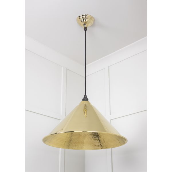 From the Anvil Hammered Brass Hockley Pendant