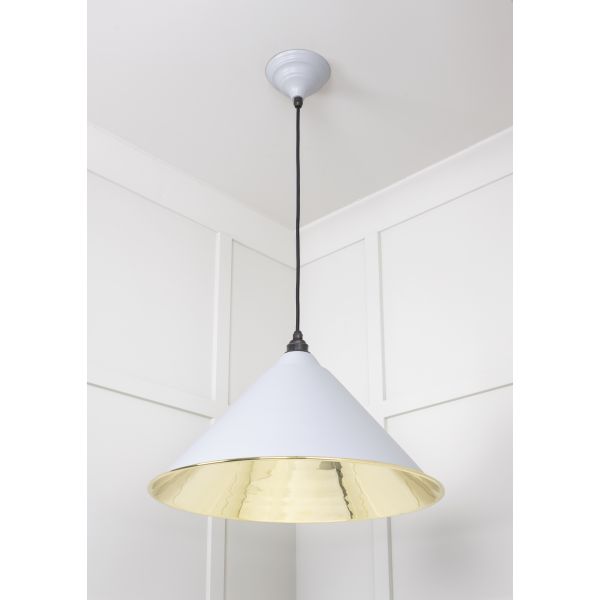 From the Anvil Smooth Brass Hockley Pendant in Birch