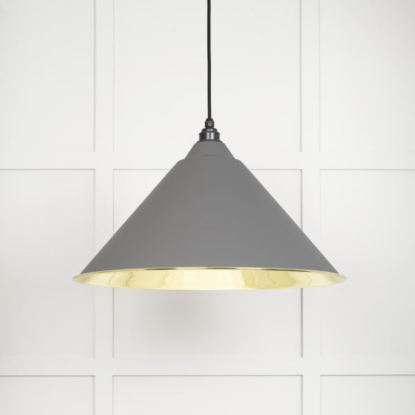 From the Anvil Smooth Brass Hockley Pendant in Bluff