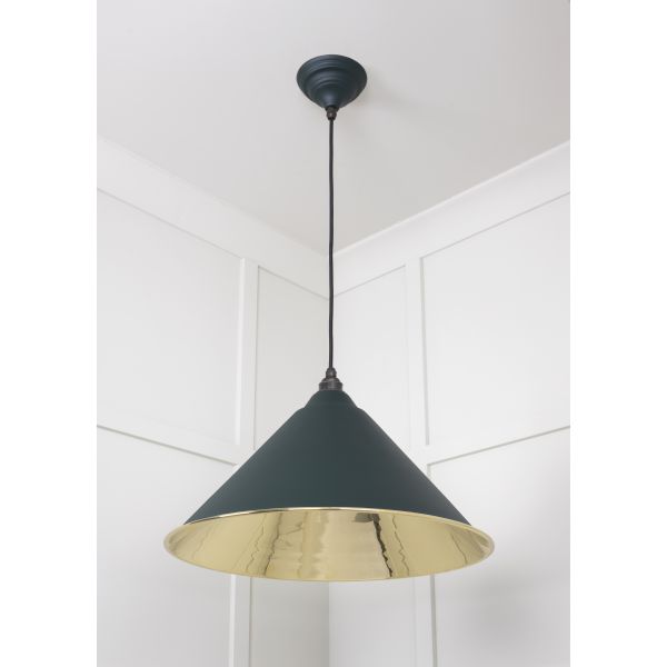 From the Anvil Smooth Brass Hockley Pendant in Dingle