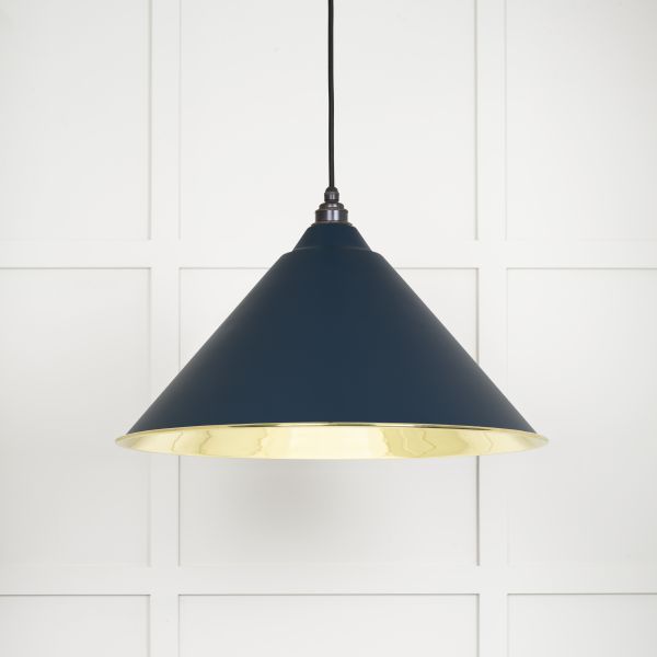 From the Anvil Smooth Brass Hockley Pendant in Dusk