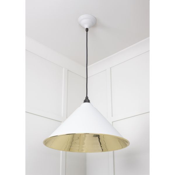 From the Anvil Smooth Brass Hockley Pendant in Flock