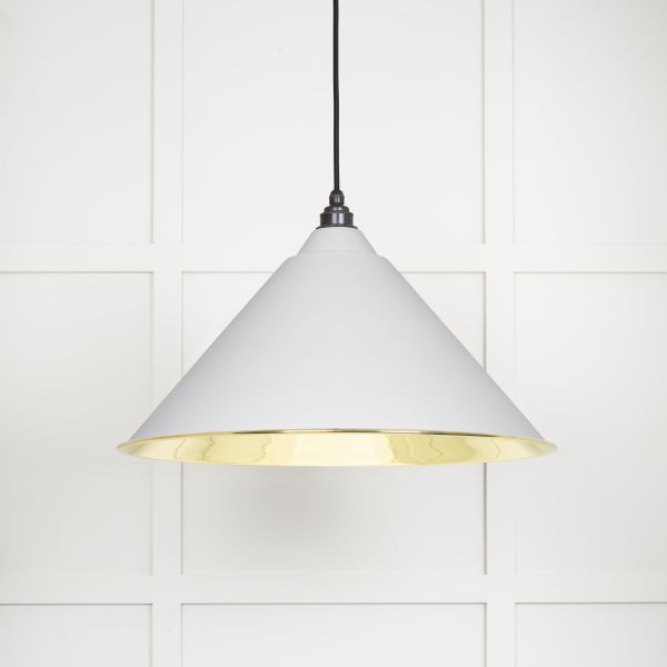 From the Anvil Smooth Brass Hockley Pendant in Flock